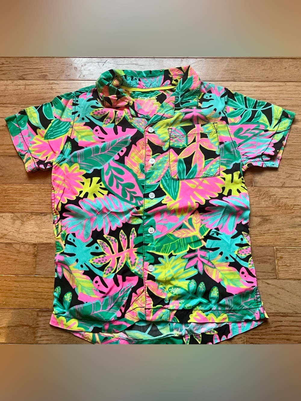 Boy’s Bright Leaf Hawaiian Shirt szXS
